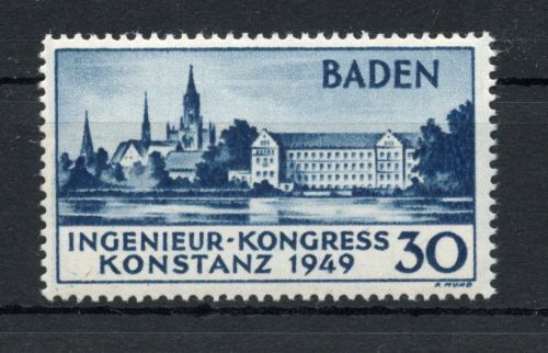 franz. Zone Baden MiNr. 64 I postfrisch Konstanz 1949