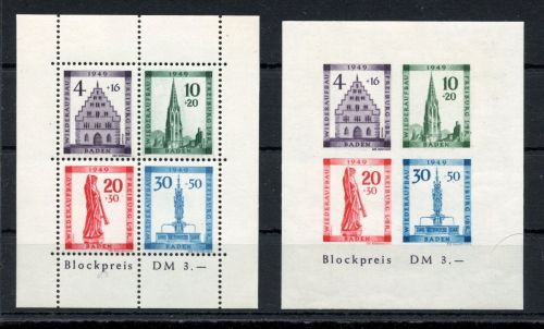 franz. Zone Baden MiNr. Block 1 A+B postfrisch