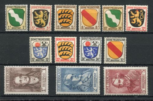 franz. Zone allg. Ausgaben MiNr. 1-13 postfrisch