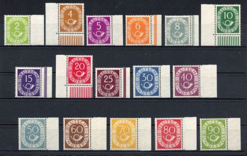 Bund MiNr. 123-138 Bogen- und Eckrand postfrisch Fotoattest Schlegel