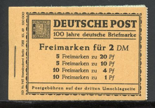 Berlin Markenheftchen MiNr. MH 1 postfrisch Fotoattest Schlegel
