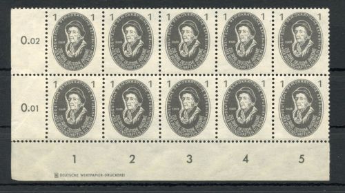 DDR MiNr. 261 postfrisch als 10er Block Eckrand