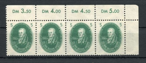 DDR MiNr. 262 postfrisch als 4er Streifen Eckrand
