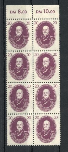 DDR MiNr. 268 postfrisch im 8er Block Oberrand