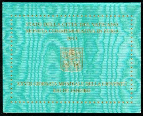 Vatikan 2 Euro Gedenkmünze 2013 "Weltjugendtag" im original Folder ST