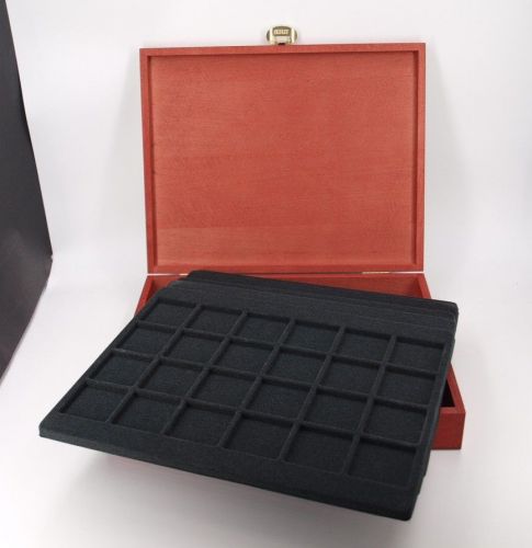 Lindner Echtholz Münzkassette mit 5 Tableaus S2495-S2124CE neuwertig