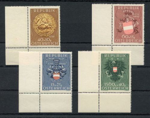 Österreich MiNr. 937-940 postfrisch Eckrand unten links