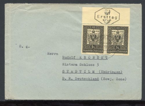 Österreich MiNr. 950 Ersttagsbriefe/ FDC 100 Jahre österr. Briefmarke