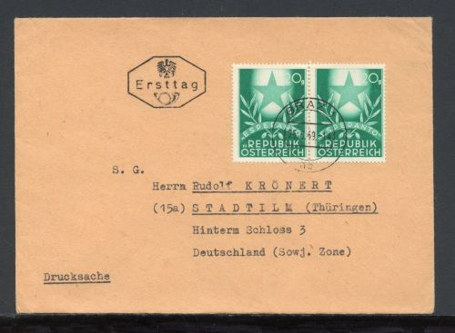 Österreich MiNr. 935 Ersttagsbriefe/ FDC Esperanto