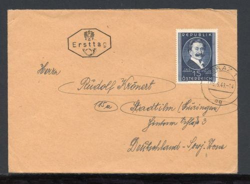 Österreich MiNr. 934 Ersttagsbriefe/ FDC Johann Strauss