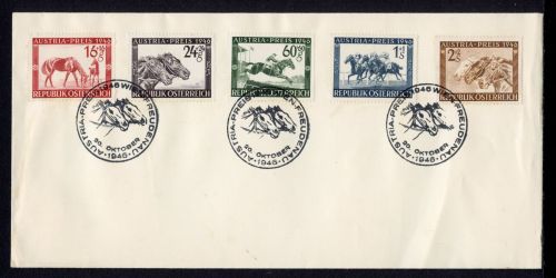 Österreich MiNr. 785-789 Ersttagsbriefe/ FDC Pferde