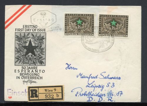 Österreich MiNr. 1005 Ersttagsbriefe/ FDC Esperantobewegung
