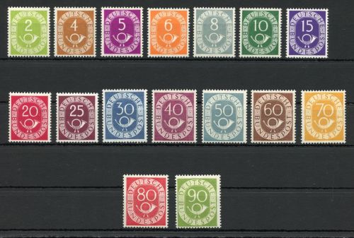 Bund Posthornsatz MiNr. 123-38 postfrisch Fotoattest einwandfrei Schlegel