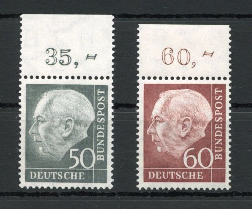 Bund MiNr. 189-190 Oberrand postfrisch Fotoattest einwandfrei Schlegel