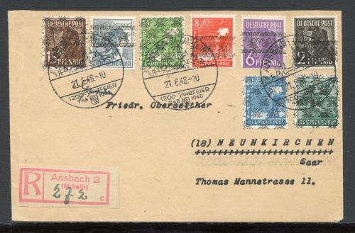 SBZ Provinz Sachsen MiNr. 36-38 I u. w. Ersttagsbriefe/ FDC Band + Netz