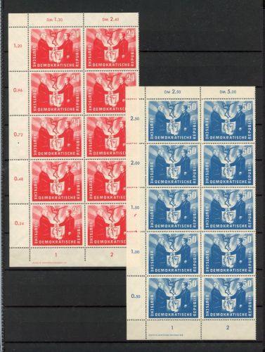 DDR MiNr. 284-285 postfrisch als 10er Bogenteil mit DZ