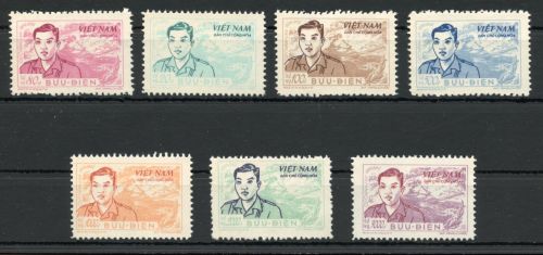 Vietnam Dienstmarken MiNr. 10-16 ohne Gummi ital. Attest Gino Biondi
