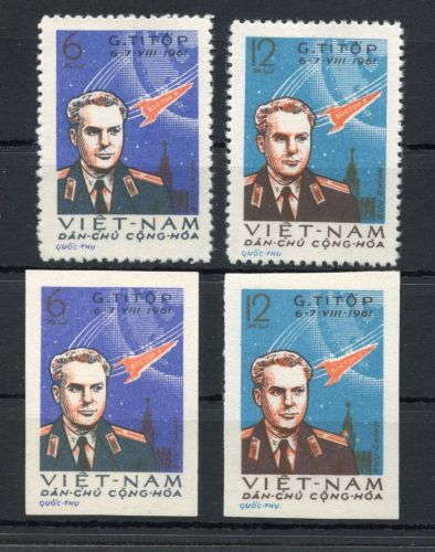 Vietnam MiNr. 181-182 + 181-182U ohne Gummi Raumfahrt