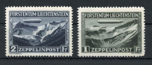 Liechtenstein MiNr. 114-115 postfrisch Zeppelinpost