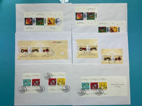Deutschland Zusammendrucke Markenheftchen Lot 6 Briefe Mischfrankatur