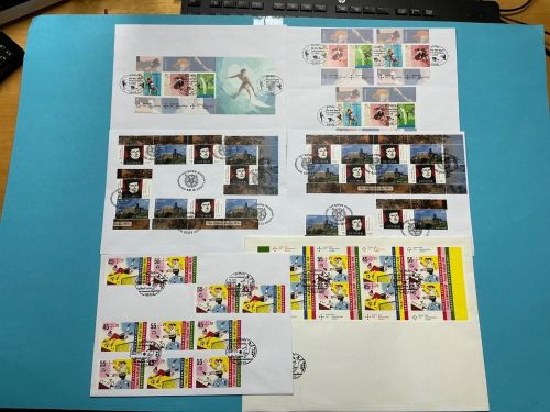 Deutschland Zusammendrucke Markenheftchen Lot 6 Briefe Mischfrankatur