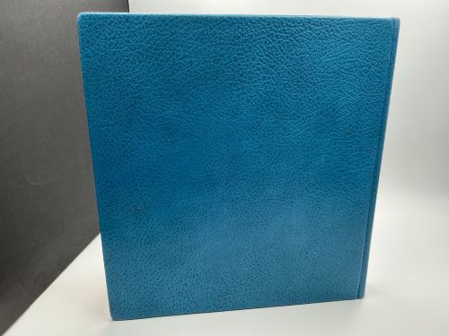 Lindner Ringbinder Blau aus Leder gebraucht