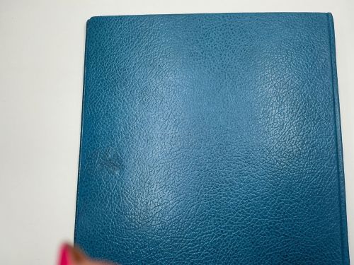 Lindner Ringbinder Blau aus Leder gebraucht