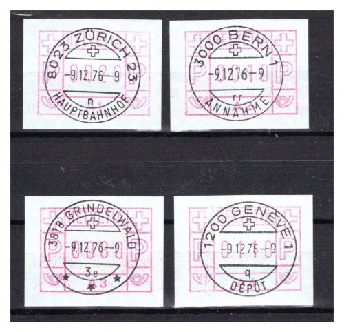 Schweiz ATM MiNr. A1-A4 Vollstempel