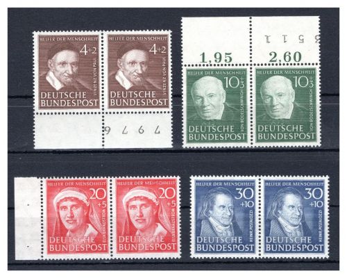 Bund MiNr. 143-146 postfrisch als waag. Paare