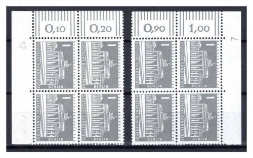 Berlin MiNr. 140 y w DZ postfrisch 2x im 4er Block