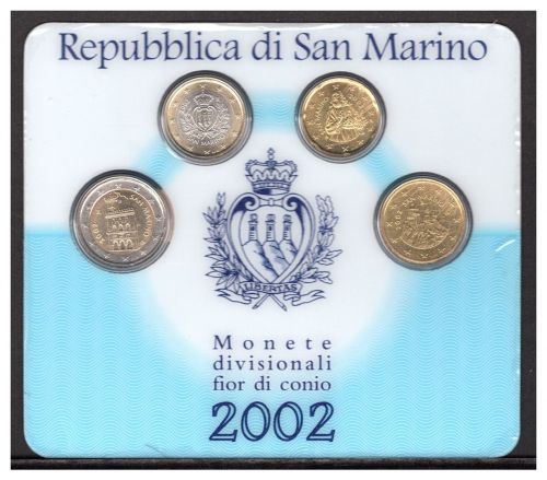 San Marino Coincard 20 Cent bis 2 Euro 2002 ST