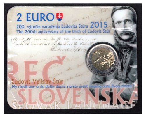 Slowakei 2015 2 Euro Coincard Ludovit Stur ST