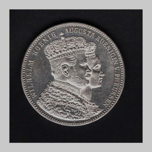 Preussen 1861 Krönungstaler Wilhelm und Augusta vz-st