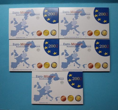 Bund 2002 KMS Set ADFGJ PP