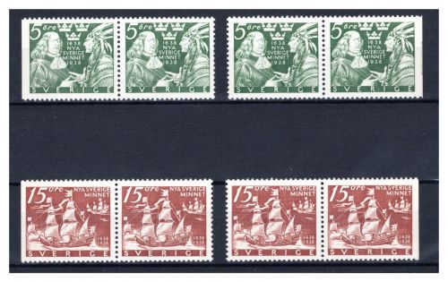 Schweden MiNr. 254-256 D waag. Paare postfrisch