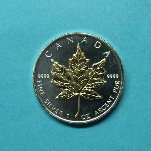 Kanada 2007 5 Dollars Maple Leaf mit Goldapplikation ST