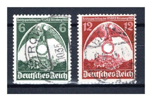 Deutsches Reich MiNr. 586-587 Y gestempelt geprüft Schlegel
