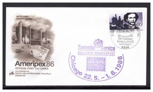 Bundespost Ausstellungscachet Nr. 3 Ameripex 86