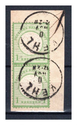 Deutsches Reich MiNr. 23 Briefstück großes Brustschild, senkrechtes Paar