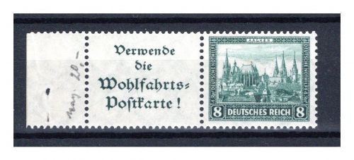 Deutsches Reich Zusammendruck MiNr. W 38 postfrisch vorgefaltet