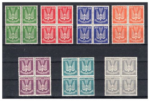 Weimar MiNr. 344-350 postfrisch als 4er Blöcke