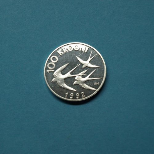Estland 1992 100 Krooni "Schwalben" 925er Silber PP