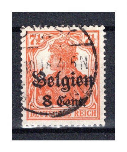 Dt. Besetzung WK I Landespost Belgien MiNr. 13 b II gestempelt gepr. Hey