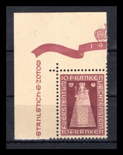 Liechtenstein MiNr. 197 Eckrand postfrisch Bogenrand gefaltet
