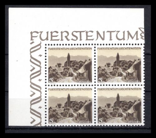 Liechtenstein MiNr. 284 postfrisch als 4er Block Eckrand