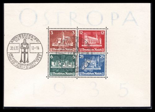 Deutsches Reich MiNr. Block 3 Sonderstempel Ostropa 1935