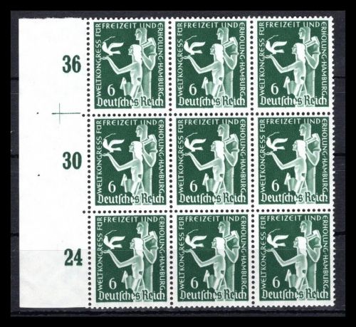 Deutsches Reich MiNr. 622 postfrisch als 9er Block Bogenrand