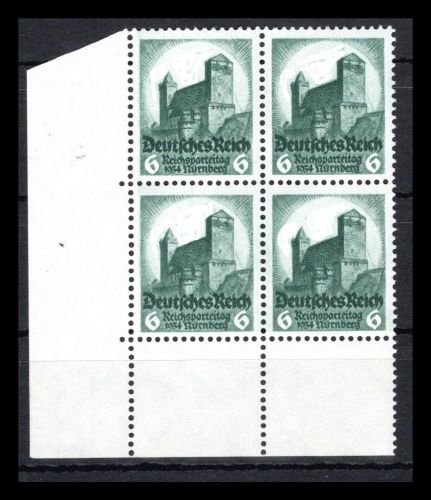 Deutsches Reich MiNr. 546 postfrisch als 4er Block Eckrand ul