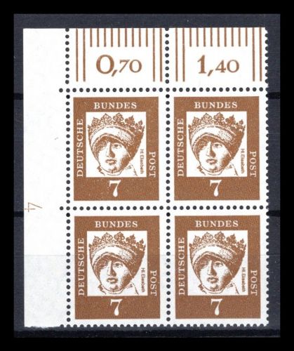 Bund MiNr. 348 y DZ 4 postfrisch im 4er Block