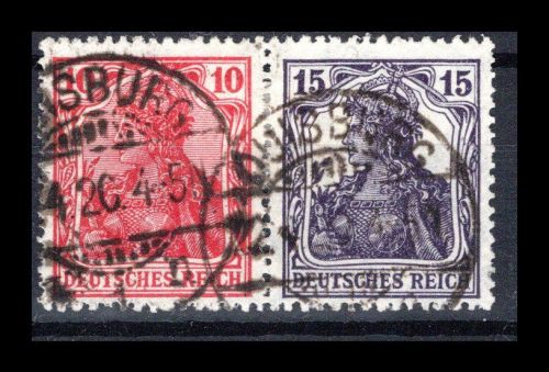 Deutsches Reich Zusammendrucke MiNr. W 12 gestempelt